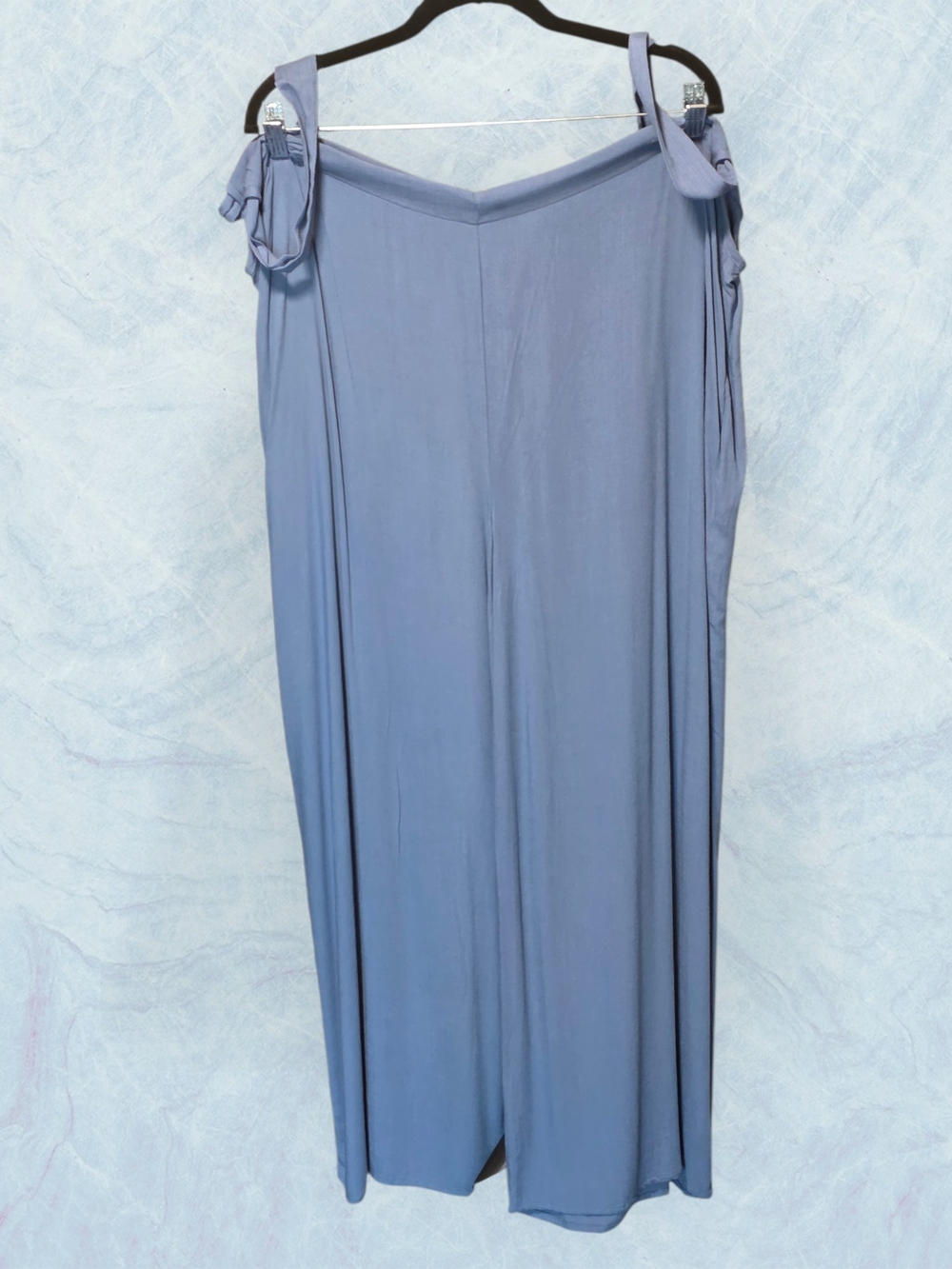 Zenana Outfitters Tie-Strap Wide-Leg Jumpsuit - Light Blue